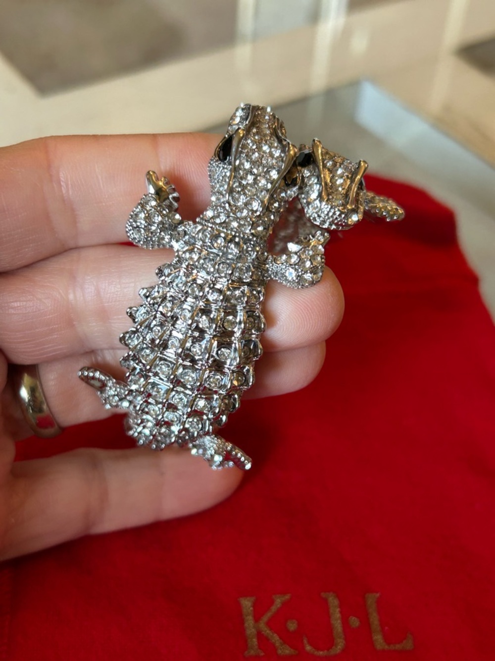 Kenneth Jay Lane Rhinestone Alligator Bracelet - Picture 3 of 7